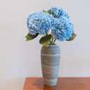 WILD WORKS 4 Pcs 21" Hydrangea Artificial Flowers, Light Blue Latex Real Touch Faux Hydrangeas for Bouquets Wedding Party Table Centerpieces Arrangements Indoor Home Decorations Outdoors, Mother's Day