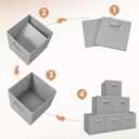 Storage Cubes - STORAGE MANIAC, 11 Inch Collapsible Storage Bins with Handles, 6 Pack Fabric Foldable Bins for Organization, Durable Storage Bins for Closet, Shelves, Offices, Toys, Grey