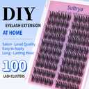 9 x DIY Eyelash Extension Kit 100pcs Clusters HANDMADE Faux Mink Individual Clusster Lahses for Natural Fluffy Wispy Looks False Eyelashes Self Application at Home with Bond Seal Tweezers (13mm, S01 KIT)