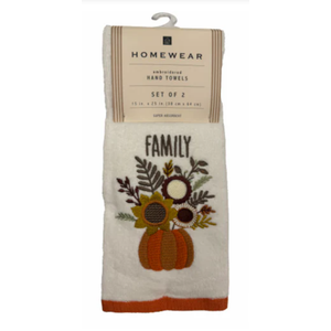 Homewear Embroidered Hand Towels - Family