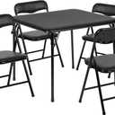 Flash Furniture Mindy Kids 5-Piece Folding Table and Chairs Set for Daycare and Classrooms, Children's Activity Table and Chairs Set, Black