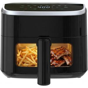 Sweetcrispy Air Fryer 4 Quart with Window, 1500W Digital Airfryer with 8 Presets, 60-Min Timer, Max 400°F, Auto Shut Off & Nonstick Dishwasher Safe Basket, Shake Reminder for Small Kitchen