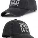 Dog Mom and Dad Gifts, Lover Hats for Daddy Mama Husband Wife, Mothers Fathers Day Birthday Gifts from Daughter Son, Adjustable Cotton Matching Couple Baseball Cap Black (Gray)