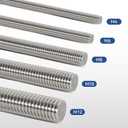 8 Pcs 304 Stainless Steel M12 Fully Threaded Rod,10"(255mm) Long Threaded Rod,Right Hand Threadswith Nuts (8, M12x255mm)