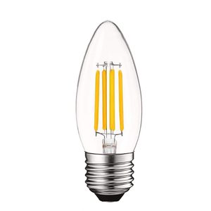 LUXRITE 5W Vintage E26 Candelabra LED Bulbs 60W Equivalent, 550 Lumens, 2700K Warm White Dimmable, Medium Base Candelabra Bulb, Torpedo Tip Clear Glass, Edison Filament Light Bulb, UL Listed (3Pack)