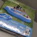 SLOOSH Inflatable Pool for Family with Seats, 120" x 101" x 26" Full-Sized Blow Up Durable Thickened Above Ground Pool with Backrest Cup Holders,Swimming Pools for Backyard Summer Water Lawn, Blue