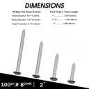 Black Head 100 PCS #8x2 Stainless Steel Phillips Pan Head Wood Screws,Stainless Steel 18-8 A2(304) Screw,Home Screw Kit by QISHENG