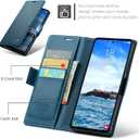 for Samsung Galaxy S25 Plus Wallet Case with Credit Card Holder, PU Leather RFID Blocking Folio Flip Kickstand Magnetic Clasp Protective Phone Cover for Women Men Blue