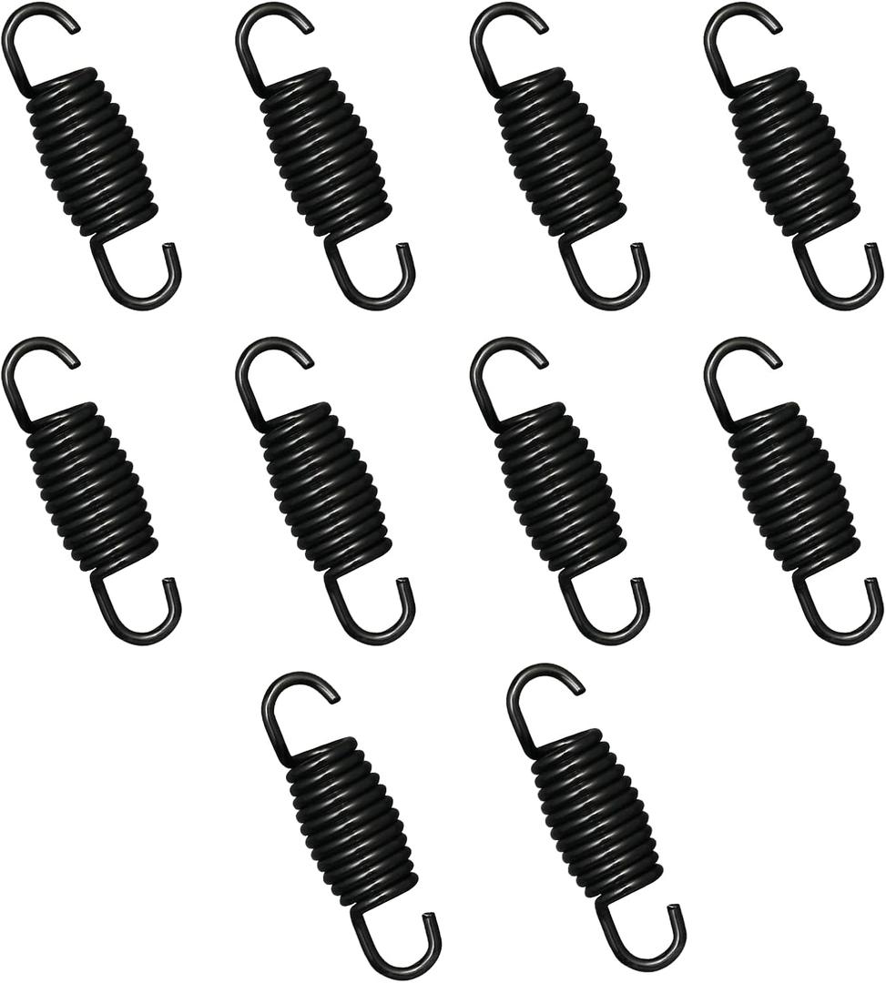 1-9/10 Inch Recliner Springs (Pack of 10) Overall Length Mechanism Tension Spring Furniture Replacement Part for Recliner Couch Sofa Bed (12Turn)