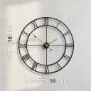 Zabiki 16 Inch Large Wall Clock Modern, Roman Vintage Farmhouse Decorative Black Metal Wall Clock for Living Room Decor, Xmas, Birthday Gift