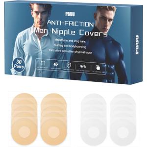 2 x Nipple Covers for Running Men No Show Protection Men,160 PCS Nipple Tape Guards for Runners,Anti Chafing Marathon Use (Practice Nude/White Mix)