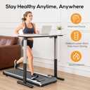 Walking Pad Treadmill, Portable Compact Electric Under Desk Walking Treadmill, Quiet Fitness Machine with Remote Control & LED Display for Home Office, Black