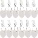 ZEAYEA Tablecloth Weights, Table Cover Weights Tablecloth Pendant for Indoor Outdoor, White Heart Shape Stone Table Weight Hanger with Metal Clips for Picnic Table Decoration