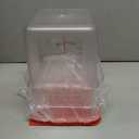 Suclain 2 Pcs Square Food Storage Container Polycarbonate Clear Food Container with Red Lid Commercial Rice Storage with Red Graduations for Commercial Kitchen(7.87 x 7.48 inches, 7.87 x 3.94 inches), 2,4 Quarts