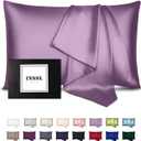 INSSL Silk Pillowcase for Women, Mulberry Silk Pillowcase for Hair and Skin and Stay Comfortable and Breathable During Sleep. (Purple, 20"26")
