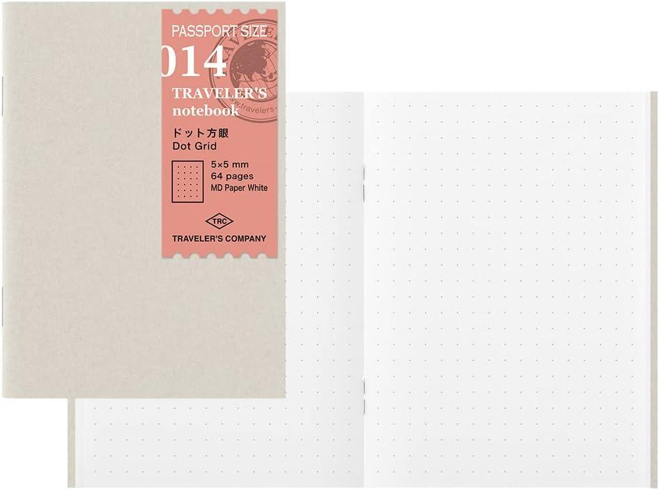 DESIGNPHIL Travelers Company 14405006 Traveler's Notebook Refill, Dot Squared, 3-Pack, Passport Size