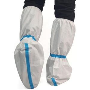 ZMDREAM Hazmat Boot and Shoe Covers 6 Pairs Disposable Knee High Booties Non-Slip and Waterproof White 18 inches Tall