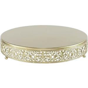 Cake Stand, Metal Round Cupcake Dessert Stand Cake Display Holder Cookies Fruit Serving Tray Decor for Wedding Party Birthday Baby Showers Anniversary (14in, Gold) (Gold)