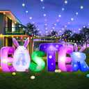 2025 New 8FT Long Easter Inflatable Banner Outdoor Decorations with, Build-in LED Lights Holiday Blow Up Yard Decoration, for Easter Holiday Party, Outdoor,Garden, Yard Lawn Dcor