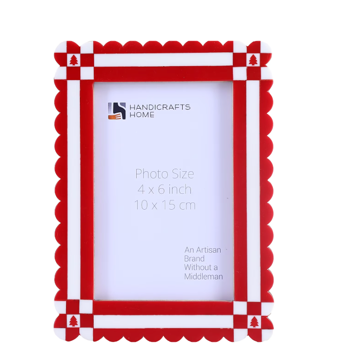 Handicrafts Home 4x6 Picture Frames - Chalet-Rusch Collection - Style Wall Hanging, Desk Decor - Farmhouse Photo Frame for Living Room, Home Decor, Pre Wedding, Family Pictures, Handmade Gifts