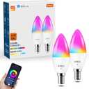 OHLUX 2 Pack E12 LED Bulb, 4W 40 Watt Equivalent Dimmable Smart Candelabra Bulbs Compatible with Alexa, Google Home, Color Changing, Music Sync, Voice Control, Timer