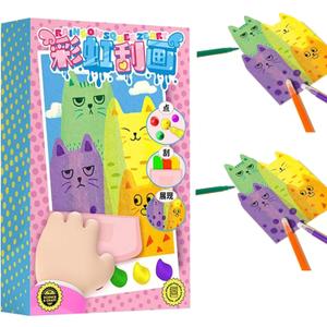 VIUXL Squeegee Art Kids Paint Kit (One Set-35 Pieces), DIY Rainbow Scratch Art, Rainbow Art Scratchers Bookmark, DIY Postcards, Rainbow Dot Scratch Painting Arts (1 pc)