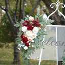 Faux Flower Swag Set of 2 for Wedding Welcome Signs Floral Swag Wedding Reception Ceremony Signs Decor (Red)