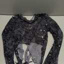 Avidlove Women Mesh Crop Top Y2K Tie Front Tops Rave Top Sheer Cardigan Sexy V Neck Outfits S-2XL