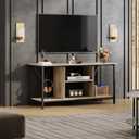 WLIVE Industrial TV Stand for up to 45 inch TV, Heavy-Duty Metal Frame Entertainment Center, Compact Media Console with Adjustable Shelf & Cable Management for Small Spaces, Living Room, Greige, 41 Inch without LED Strip