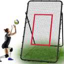 Adjustable Volleyball Net 7x4 Ft, Volleyball Training Equipment for Lacrosse, Baseball, Soccer, Tennis, Backyard Volleyball Rebounder Hitting Serving Passing Spike Practice