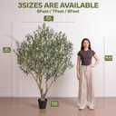 Verinatural Olive Tree Artificial Indoor 7ft - UV Resistant Large Fake Plants - Realistic Faux Olive Tree in Pot - Tall Artificial Plants Outdoor for Home, Patio, Living Room, Office Decor,VN138