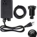 Garbage Disposal Air Switch Kit Single Outlet Sink Top Waste Disposal Short Stainless Steel Black On/Off Air Button Food and Waste Disposals Part by Etoolcity