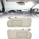 Dasbecan A Pair Sun Visor Compatible with 2012-2016 Honda CR-V Driver/Passenger Side Sunshade with Light Makeup Mirror Replace# 83280-T0A-H11ZA 83280-T0A-H11ZB(Beige) (Left&Right)