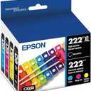 EPSON 222 Claria Ink High Capacity Black & Standard Color Cartridge Combo Pack (T222XL-BCS) Works with WorkForce WF-2960, Expression XP-5200, Black/Cyan/Magenta/Yellow
