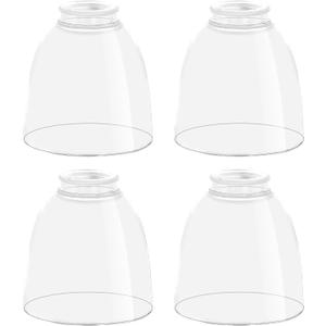 Clear Glass Bell Shade Replacement 1.65" Fitter Compatible with Chandeliers, Wall Sconces, Vanity & Ceiling Lights Decorative Lamp Globe for Home Lighting, 4 Pack