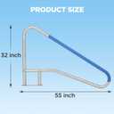 Pool Handrail, 304 Stainless Steel Pool Stair Rail with Grip Cover, Pool Railings for Inground Pool, 55"x32", 375lbs Load Capacity