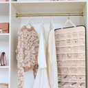 BAGSMART Hanging Jewelry Organizer Storage Roll with Hanger Metal Hooks Double-Sided Jewelry Holder for Earrings, Necklaces, Rings on Closet, Wall, Door, 1 piece, Extra Large, Black