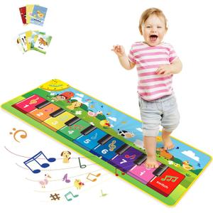 FOKI Floor Piano Mat for Toddlers, Baby Kid Sensory Educational Dancing Keyboard Carpet Animal Sounds Blanket Touch Playmat Musical Mats Birthday Toddler Toys for 1 2 3 4 5 Year Old Boy Girl Gifts