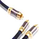 Dual Shielded (OD 8.0mm) 1 RCA Male to 2 RCA Male Audio Cable RCA Y-Adapter Subwoofer Cable (10 Feet)