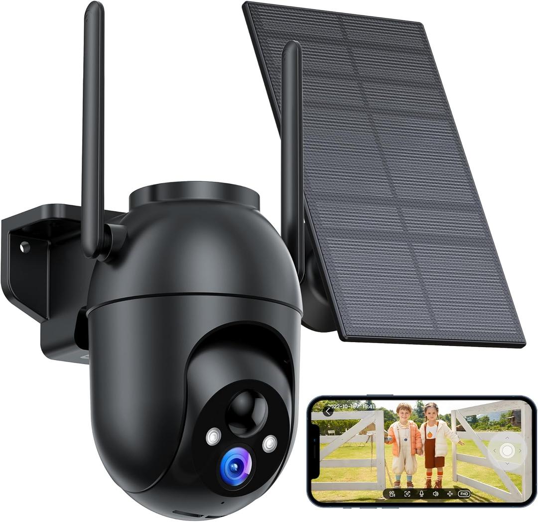 Security Cameras Wireless Outdoor Solar: 2K WiFi Camera for Home Security System - Battery Powered Cam IP66 Waterproof Motion Sensor - Camaras de Seguridad para Casa Inalambricas