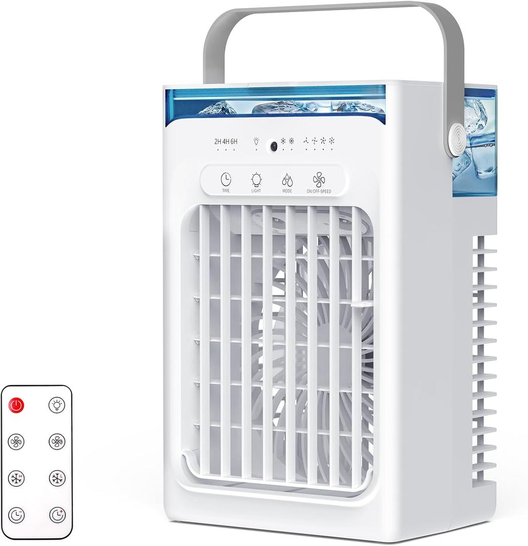 Portable Air Conditioners, 4 Speeds Mist Modes 2/4/6H Timer, Personal Mini Air Conditioner USB Charging Small Cooling Fan