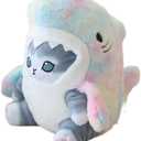 Shark Cat Plush Toy, Cute Fried Shrimp Shark Stuffed Animals Doll, Kawaii Shark Cat Plush Pillow Toy Birthday for Kids Boys Girls (8inch, Tie Dye)