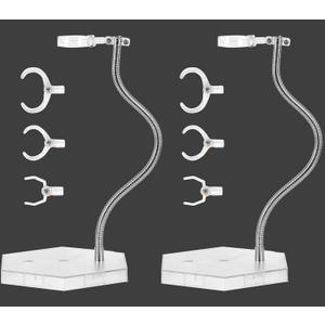 Large Heavy Duty Action Figure Stand for 1/6 1/9 1/12 Scale Figures, Action Figure Display Stand Holder Base for Gundam 12",8",6" HG/RG/SD, Doll Holder Model Support Stand with Screwdriver (2Pcs Clear)