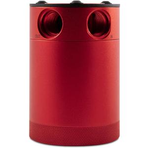 Mishimoto MMBCC-CBTWO-RD Compact Baffled Oil Catch Can, 2-Port, Red