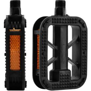 Folding Bike Pedals with Nonskid Treads & Reflective Strips, Waterproof BMX Pedals Compatible with Road Mountain Bike Tricycle(Black,Size:9/16 Inch)