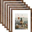 10x14 Picture Frame Set of 6 for 30 x 40 cm Diamond Art Painting, Display 8.5x11 with Mat or 10x14 without Mat, Wood 10 x 14 Wall Gallery Poster Photo Frames Bulk with 8.5x11 Mat,6 Pack, Deep Brown