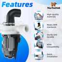 W10536347 Washer Drain Pump with Metal Clamps, Stable Performance High Compatibility, Replaces 8542672, W10049390, W10155921, W10217134, W10238317, Compatible with Whirlpool, Kenmore, Maytag Washer