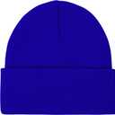 2 x American Trends Unisex Beanie Hat Warm Winter Hats Soft Knit Hat Plain Skull Caps for Men Women Lightweight Beanie (Blue)