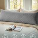 YZ HOME Long Body Pillow for Adults - Firm Body Pillow Insert with Shredded White Memory Foam, Adjustable Height, Soft Support for Side Sleeping, Pregnant Women, Washable (Grey, 20x54 Inch)