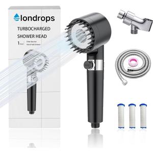 Iondrops Filtered Showerhead High Pressure Handheld Hydrojet Nozzle Kit for Men, Women, Children and Pets.